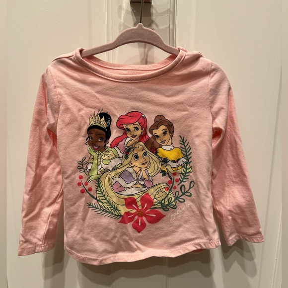 Disney 2T Pink Girls Winter Princess Long Sleeve Top Blouse - Picture 1 of 4